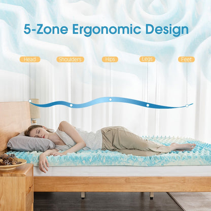 4-Inch Mattress Topper with Memory Foam, Cooling Mattress Topper for Bedroom detail image - detail view 3