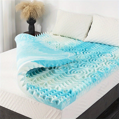 Mattress Topper, 5-Zone Cooling Gel Memory Foam 2 3 4 Inch, Ventilated Zoned Support shown in the main product view