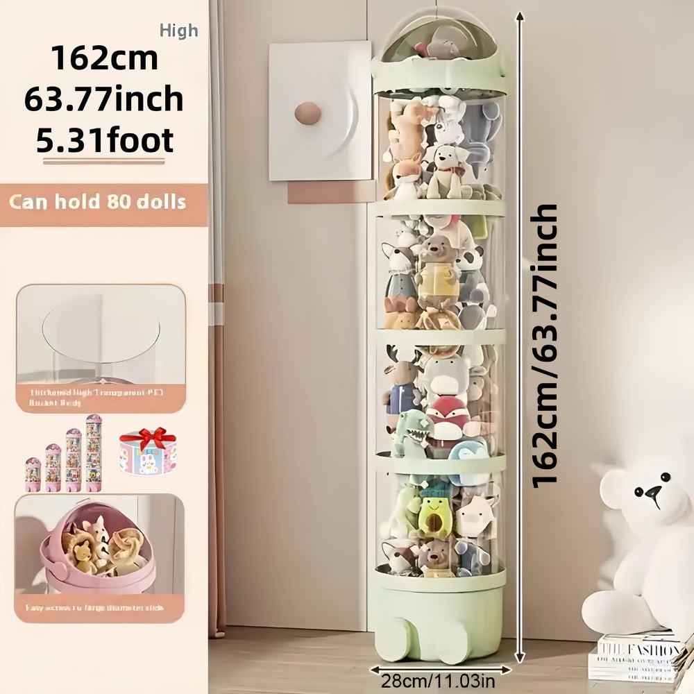 4-Layer Clear Stuffed Animal Storage Tower, Vertical Toy Storage for Kids' Room detail image - detail view 3