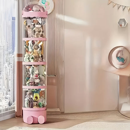 4-Layer Clear Stuffed Animal Storage Tower, Vertical Toy Storage for Kids' Room detail image - detail view 4