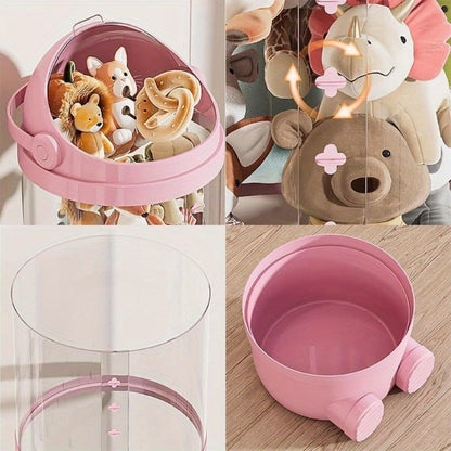 4-Layer Clear Stuffed Animal Storage Tower, Vertical Toy Storage for Kids' Room detail image - detail view 7