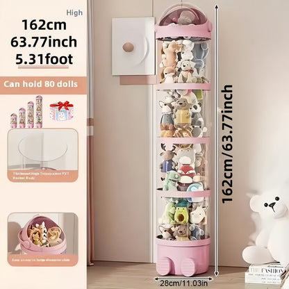 Toy Storage Organizer, Stuffed Animal Storage Tower 4-Layer Transparent Toy Organizer shown in the main product view