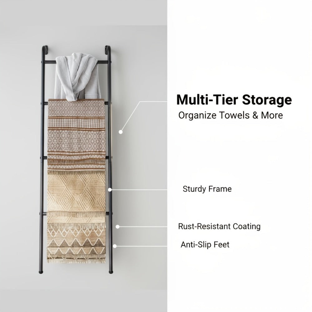4-Layer Metal Blanket Ladders with Tool-Free Assembly for Living Room detail image