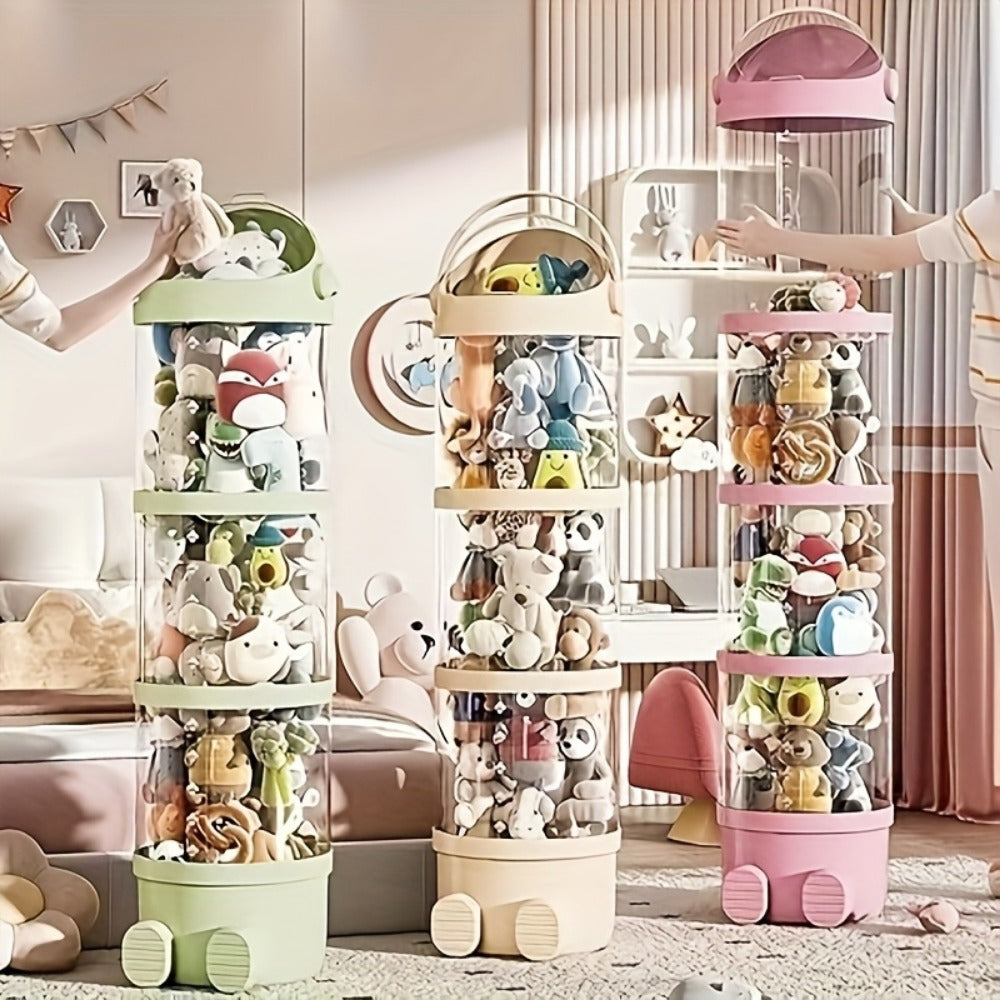 4-Layer Plastic Stuffed Animal Storage Tower, Vertical Toy Storage for Kids' Room detail image - detail view 10