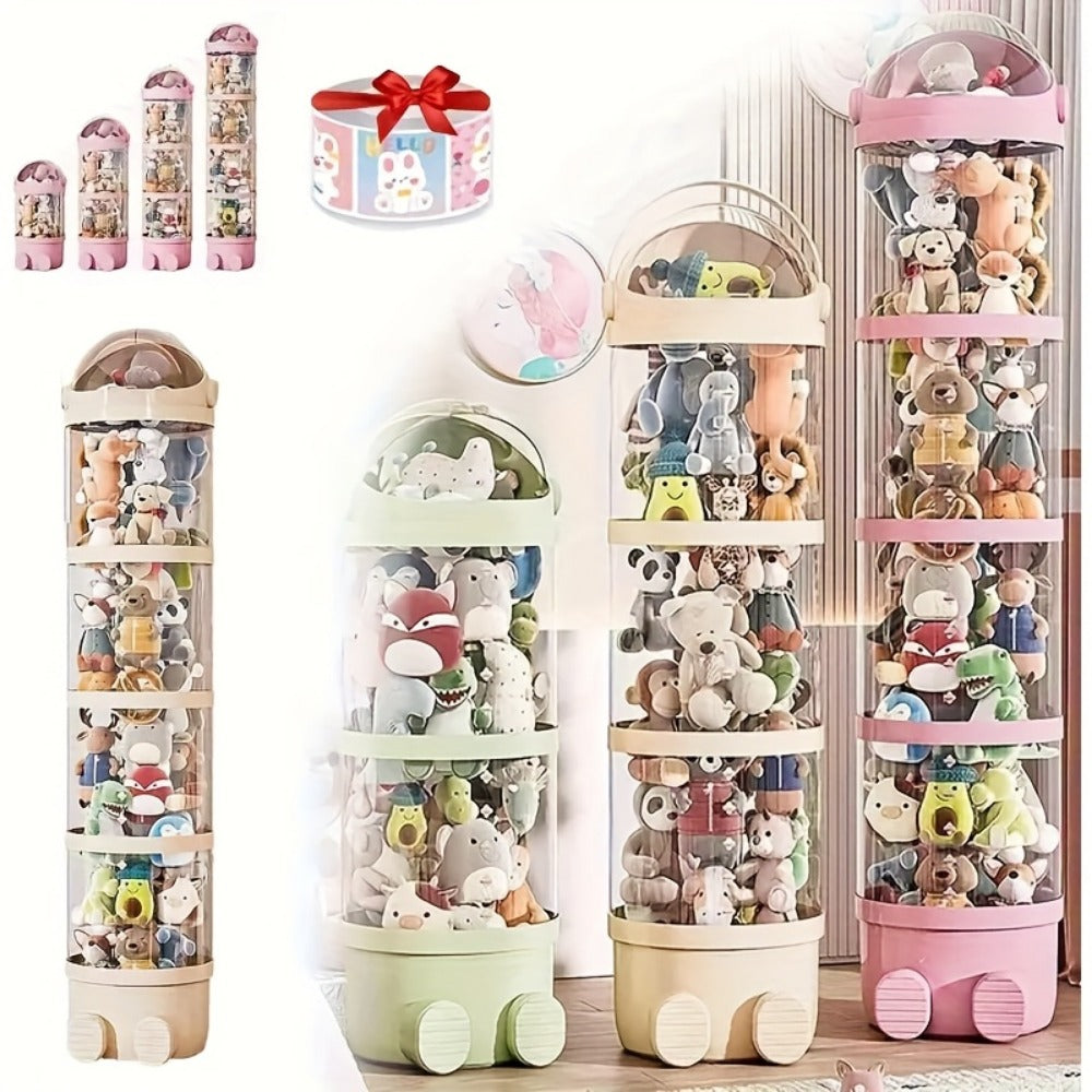 4-Layer Plastic Stuffed Animal Storage Tower, Vertical Toy Storage for Kids' Room detail image - detail view 11