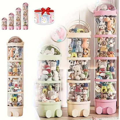 4-Layer Plastic Stuffed Animal Storage Tower, Vertical Toy Storage for Kids' Room detail image - detail view 11