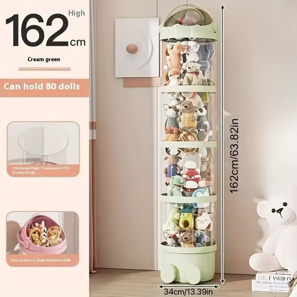 4-Layer Plastic Stuffed Animal Storage Tower, Vertical Toy Storage for Kids' Room detail image - detail view 3