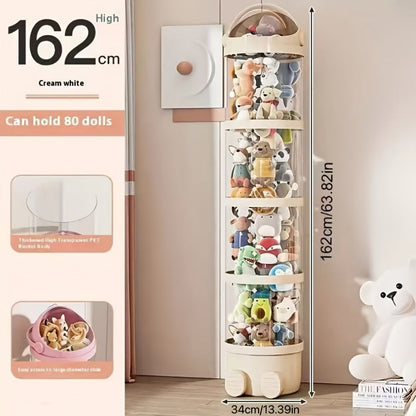 4-Layer Plastic Stuffed Animal Storage Tower, Vertical Toy Storage for Kids' Room detail image - detail view 5