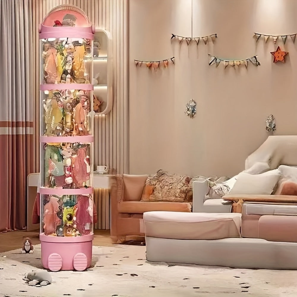 4-Layer Plastic Stuffed Animal Storage Tower, Vertical Toy Storage for Kids' Room detail image - detail view 6
