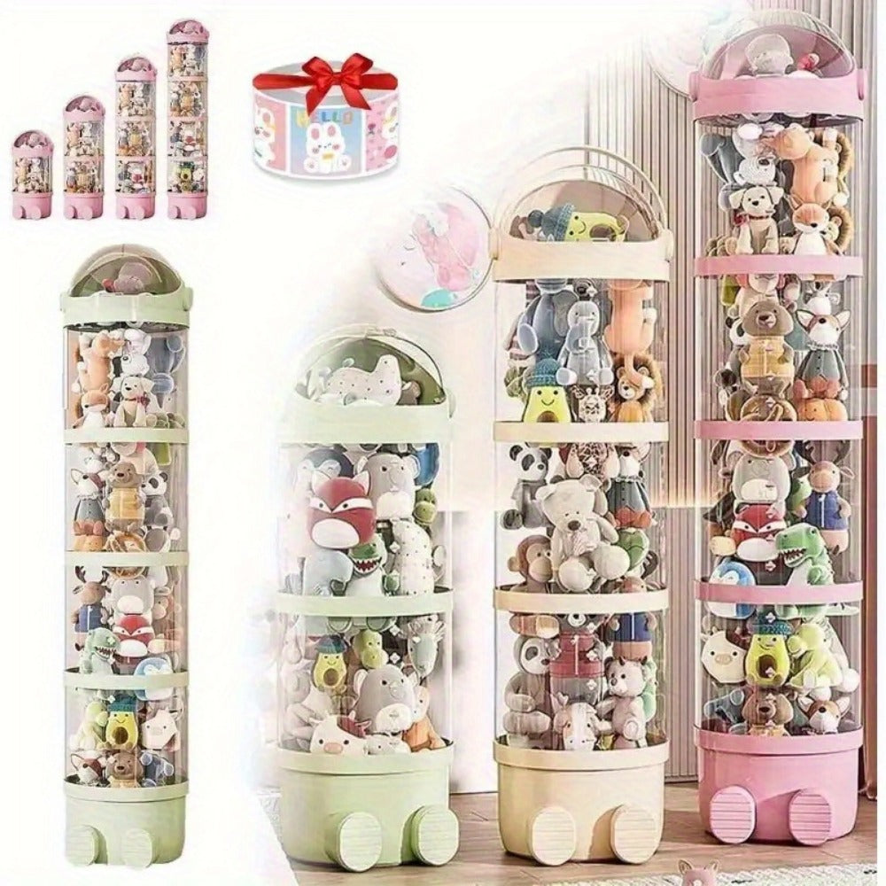 4-Layer Plastic Stuffed Animal Storage Tower, Vertical Toy Storage for Kids' Room detail image - detail view 8