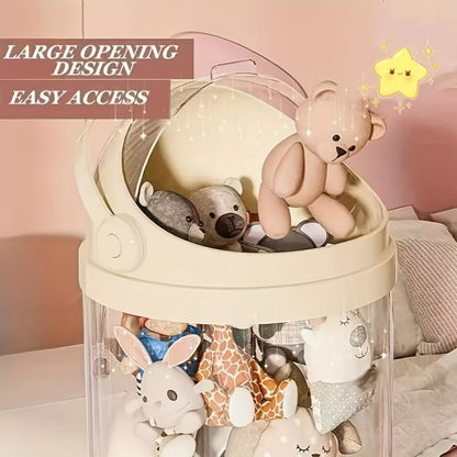 4-Layer Plastic Stuffed Animal Storage Tower with Dustproof Cover for Kids' Room detail image - detail view 9