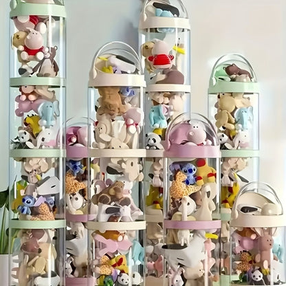 Toy Storage Organizer, 4-Layer Clear Plastic Stuffed Animal Storage Tower Plush Zoo House shown in the main product view