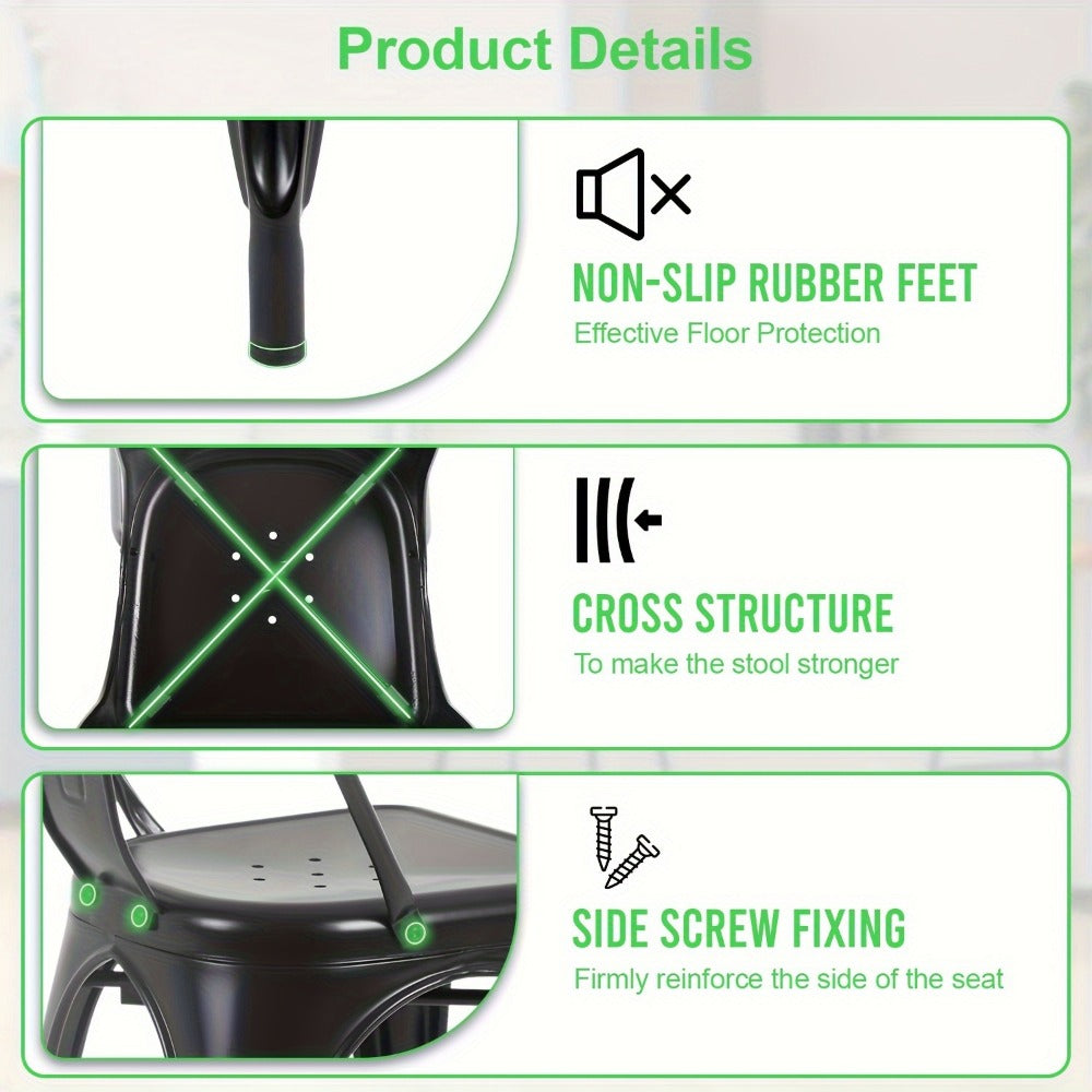 4-Pack Metal Dining Chair, Kitchen Dining Seat for Comfortable Everyday Seating detail image