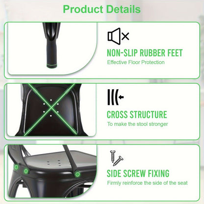 4-Pack Metal Dining Chair, Kitchen Dining Seat for Comfortable Everyday Seating detail image
