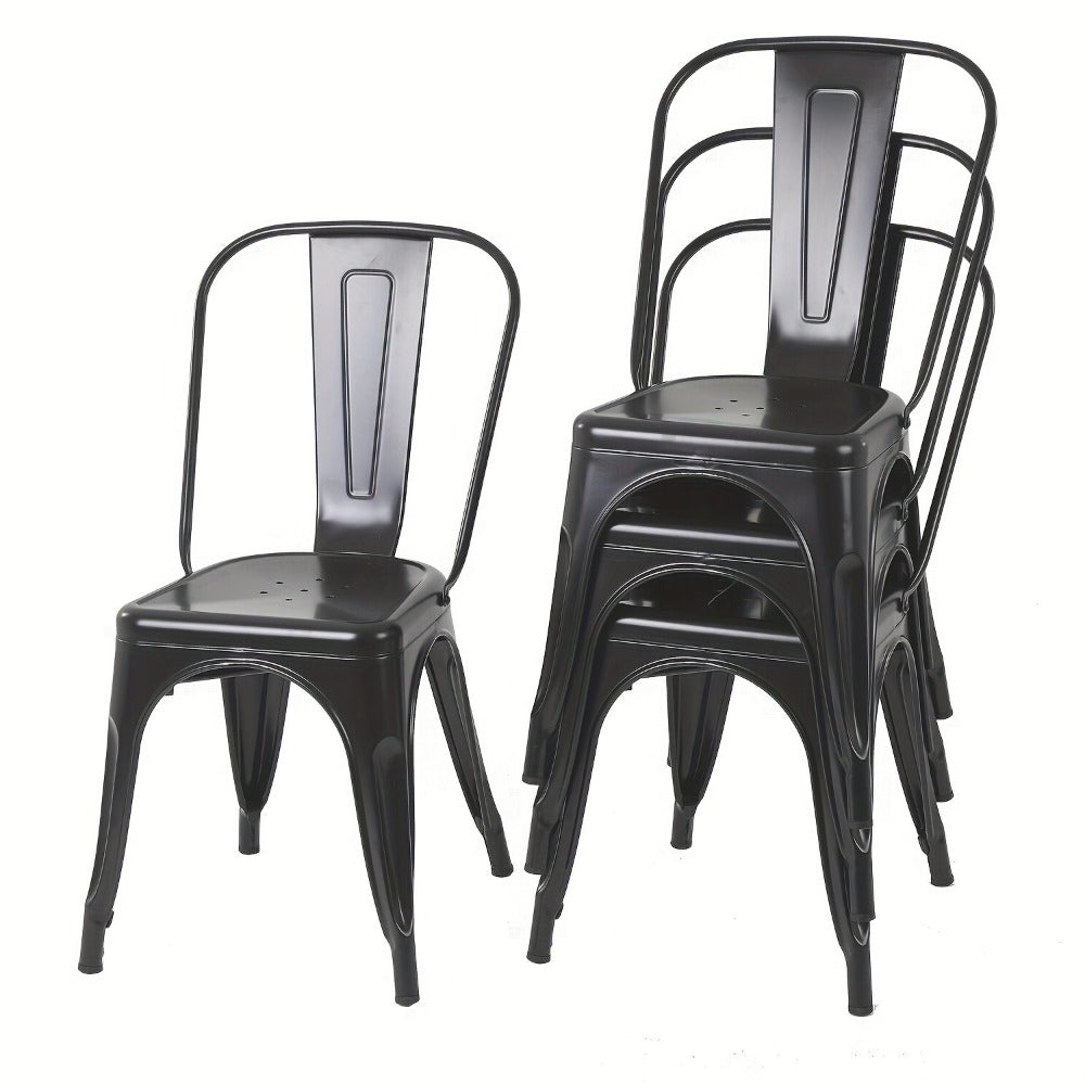 4-Pack Metal Dining Chair, Kitchen Dining Seat for Comfortable Everyday Seating detail image - detail view 3