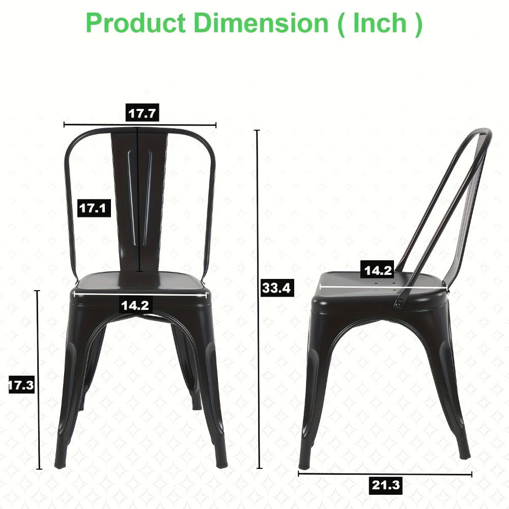4-Pack Metal Dining Chair, Kitchen Dining Seat for Comfortable Everyday Seating detail image - detail view 4