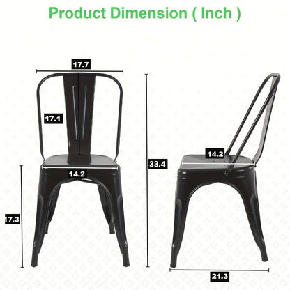 4-Pack Metal Dining Chair, Kitchen Dining Seat for Comfortable Everyday Seating detail image - detail view 4