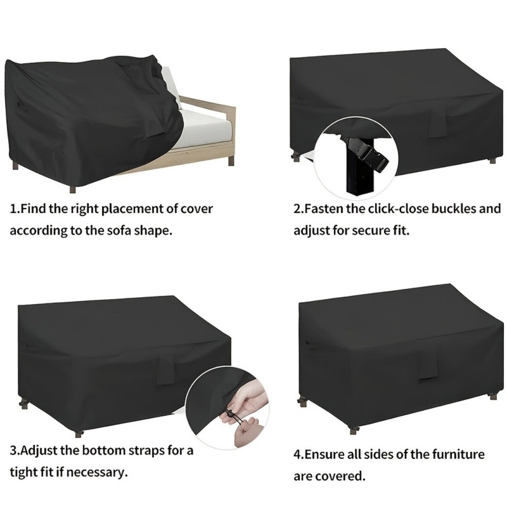4-Piece Heavy-Duty Patio Furniture Cover with Two Chairs Included detail image - detail view 12