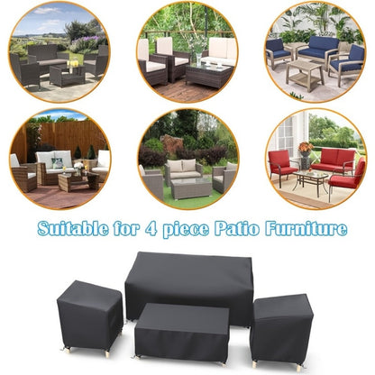 4-Piece Heavy-Duty Patio Furniture Cover with Two Chairs Included detail image