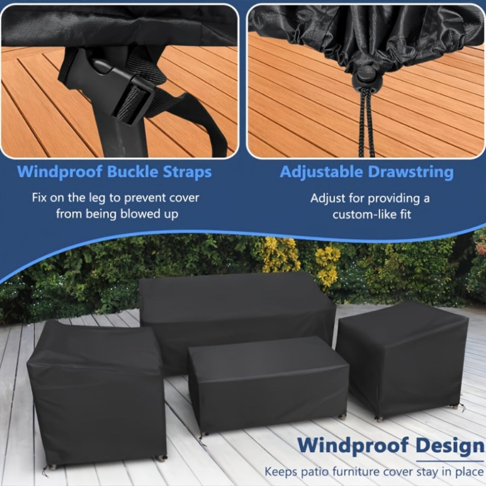 4-Piece Heavy-Duty Patio Furniture Cover with Two Chairs Included detail image - detail view 6