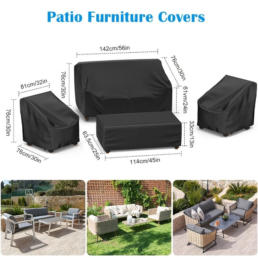 4-Piece Heavy-Duty Patio Furniture Cover with Two Chairs Included detail image - detail view 7