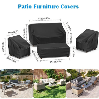 4-Piece Heavy-Duty Patio Furniture Cover with Two Chairs Included detail image - detail view 7