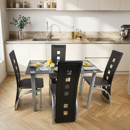4-Piece Set Faux Leather Dining Chair with High Back for Comfortable Everyday Seating detail image