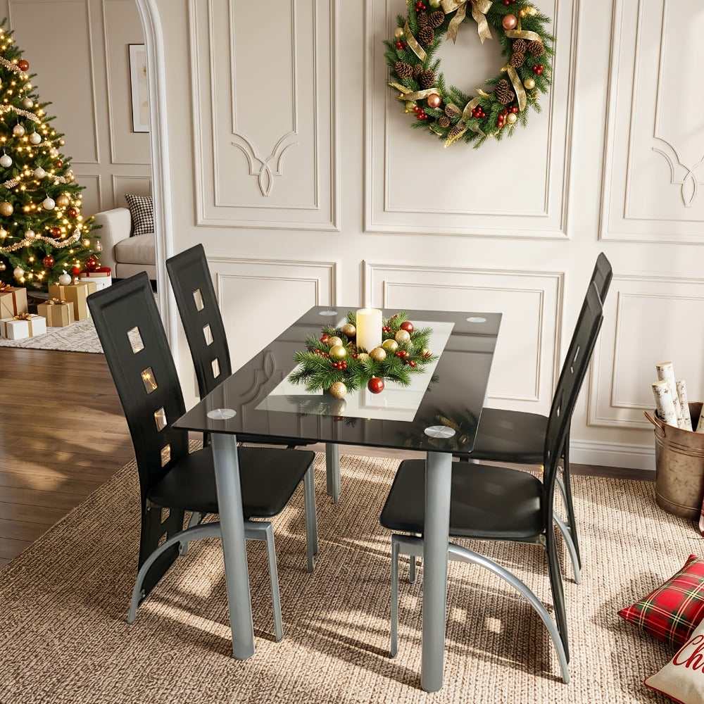 4-Piece Set Faux Leather Dining Chair with High Back for Comfortable Everyday Seating detail image - detail view 6