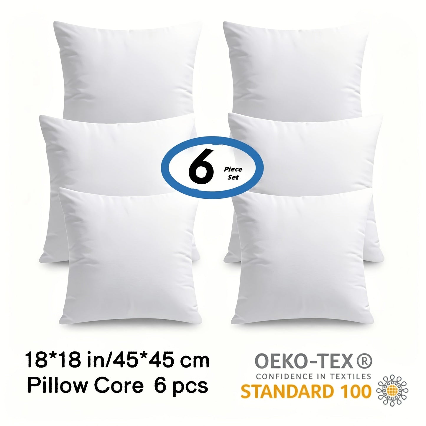 Outdoor Pillow Inserts shown in the 18x18 in/45x45 cm, 6pcs option