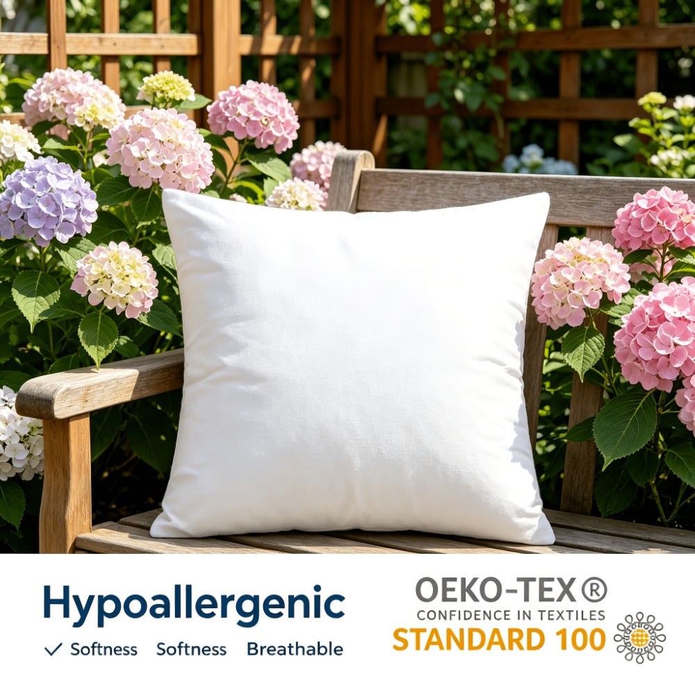 4-Piece Set Outdoor Pillow Inserts with Weather-Resistant Finish for Patio detail image - detail view 3