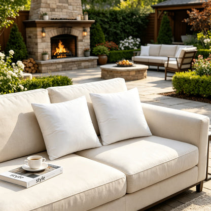 4-Piece Set Outdoor Pillow Inserts with Weather-Resistant Finish for Patio detail image - detail view 5