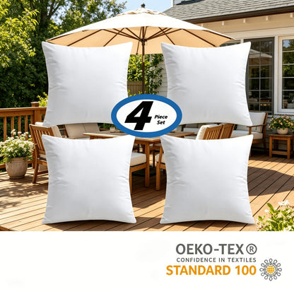 Outdoor Pillow Inserts, Outdoor Patio Throw Pillow Inserts Set of 4 or 6 Weather Resistant shown in the main product view