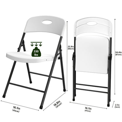 4-Piece Set Plastic Folding Chairs with Stackable Design for Patio detail image