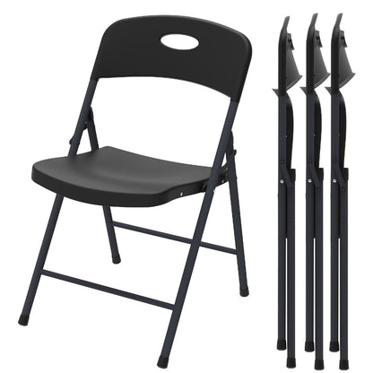4-Piece Set Plastic Folding Chairs with Stackable Design for Patio detail image - detail view 5