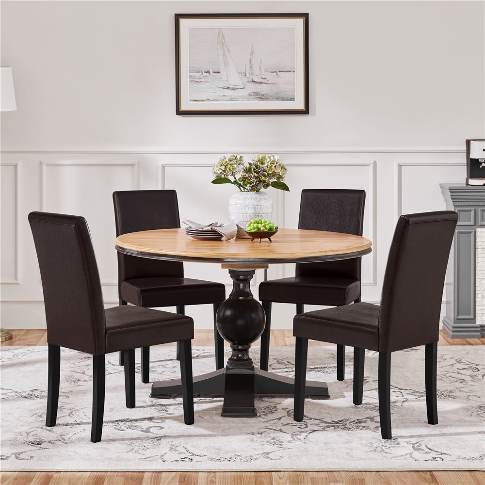 Dining Chairs shown in the Dark Brown, 4pcs option
