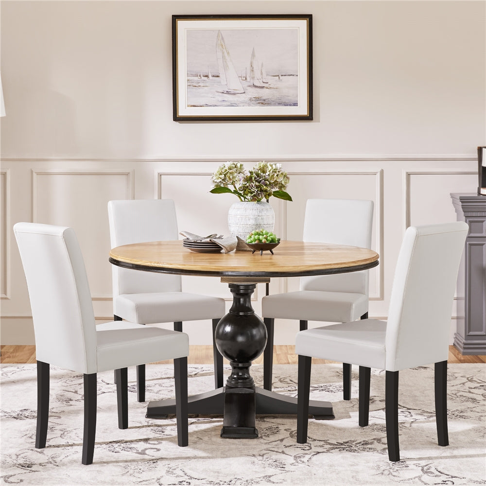 Dining Chairs shown in the White, 4pcs option