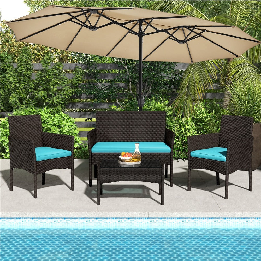 4-Piece Wicker Patio Furniture Set with Weather-Resistant Finish detail image - detail view 11