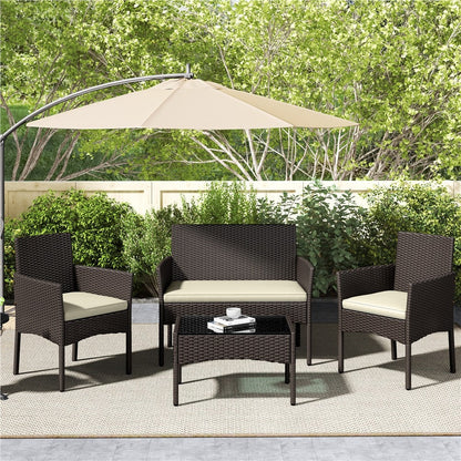 4-Piece Wicker Patio Furniture Set with Weather-Resistant Finish detail image - detail view 5