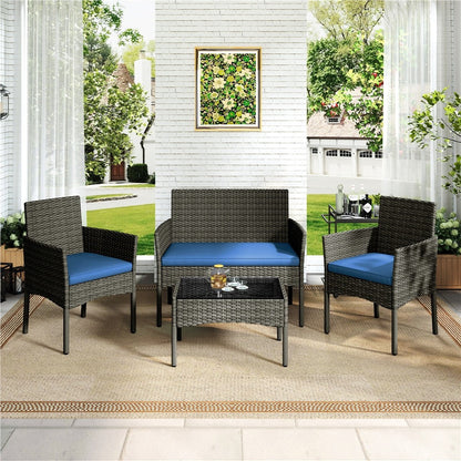 4-Piece Wicker Patio Furniture Set with Weather-Resistant Finish detail image - detail view 8