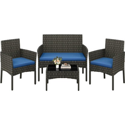 4-Piece Wicker Patio Furniture Set with Weather-Resistant Finish detail image - detail view 9