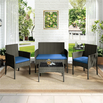 Patio Furniture Set shown in the Gray/Dark Blue option