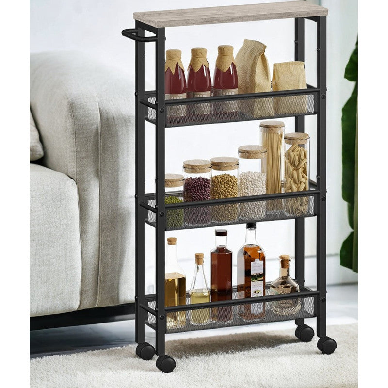 Kitchen Shelf shown in the Greige and Black option
