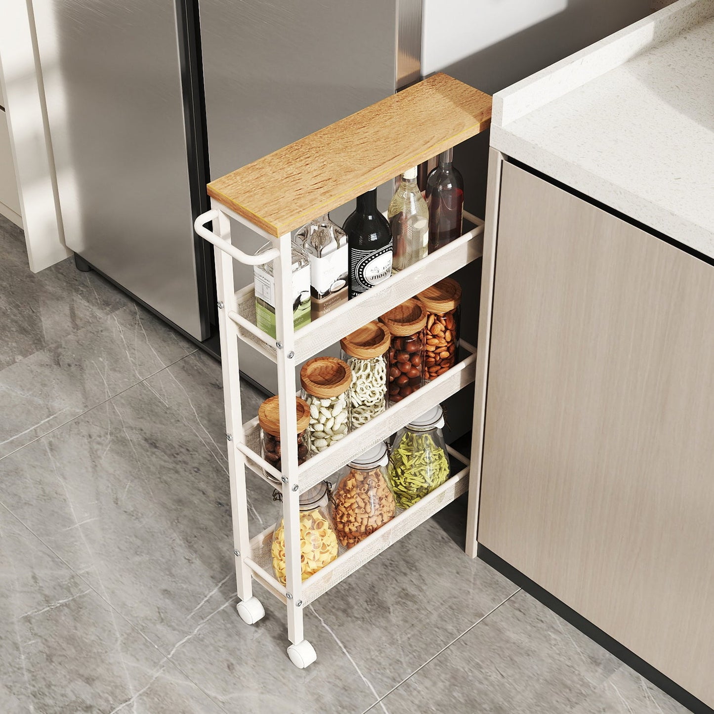 Kitchen Shelf shown in the White option