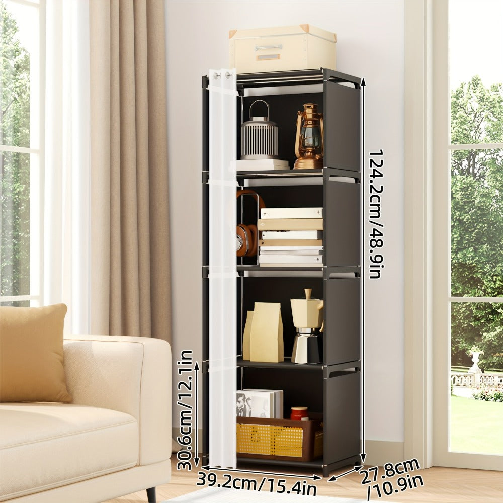 4-Tier Bookshelf, Home Library Organizer for Organized Everyday Storage in Living Room detail image - detail view 3