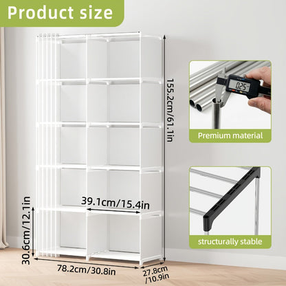 4-Tier Bookshelf, Home Library Organizer for Organized Everyday Storage in Living Room detail image - detail view 6