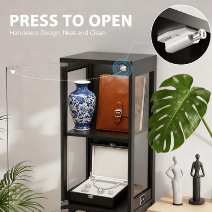 4-Tier Display Cabinet with LED Lighting and Large-Capacity Storage detail image - detail view 8