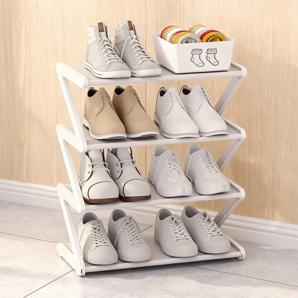 4-Tier Fabric Shoe Rack with Stackable Design and Tool-Free Assembly for Entryway detail image - detail view 10