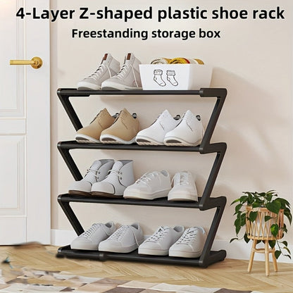 4-Tier Fabric Shoe Rack with Stackable Design and Tool-Free Assembly for Entryway detail image