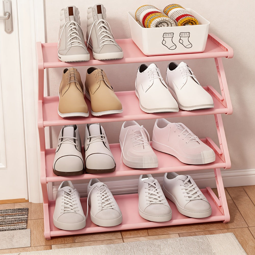 4-Tier Fabric Shoe Rack with Stackable Design and Tool-Free Assembly for Entryway detail image - detail view 5