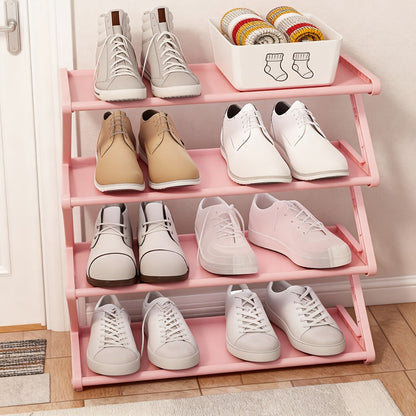 4-Tier Fabric Shoe Rack with Stackable Design and Tool-Free Assembly for Entryway detail image - detail view 5